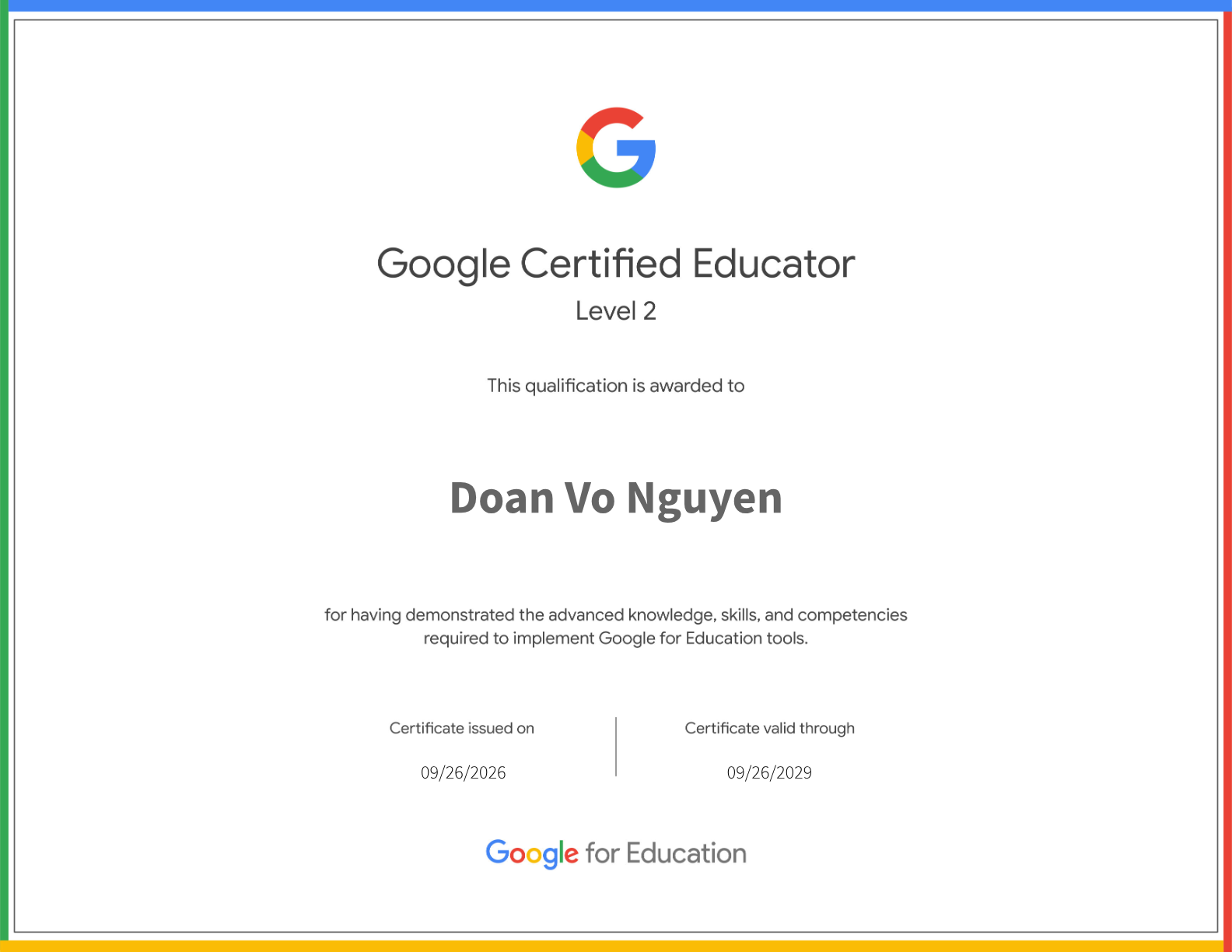 Google Certified Educator Level 2